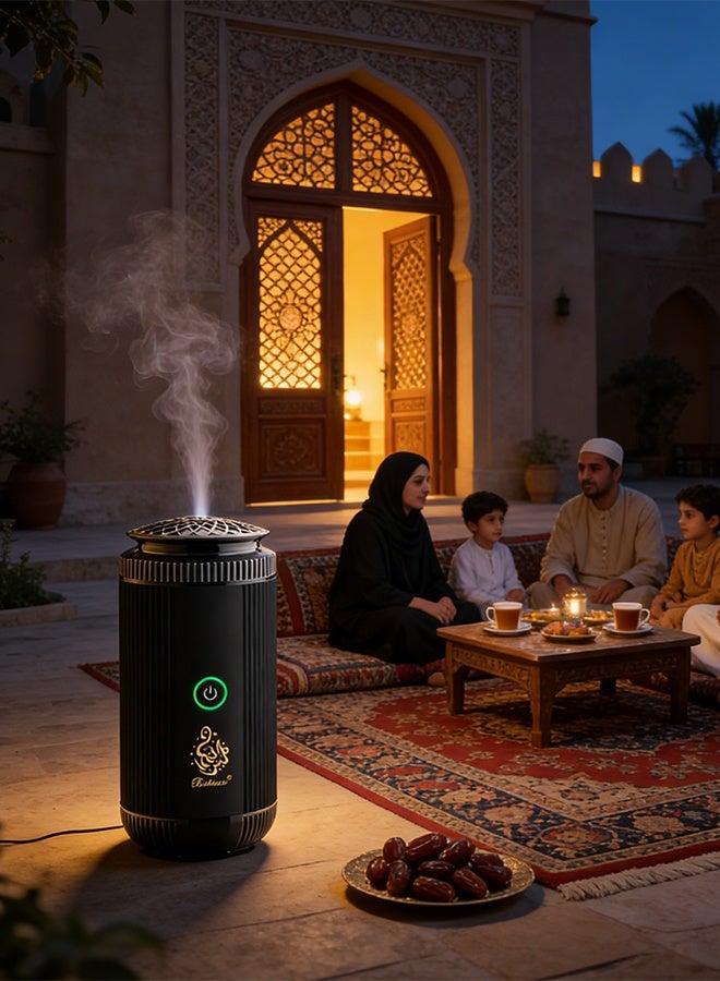 بخون مبخرة كهربائية V5 للاستخدام في السيارة والمنزل مزودة بمنفذ USB من النوع C باللون الأسود. - Image 2